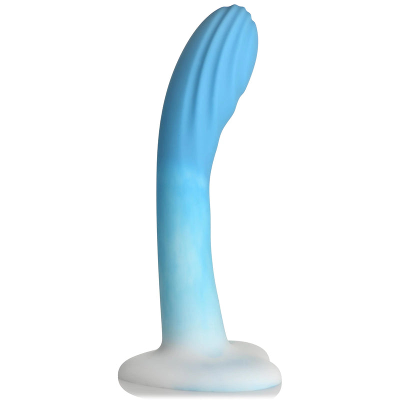 Simply Sweet Rippled Silicone Dildo - Blue/White (8189907599577)