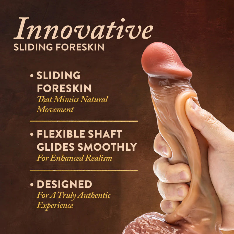 Renaissance - Raphael - 9.5 Inch Sliding Foreskin Dildo with Squeezable Balls - Tan (8906705633497) (8906820845785)