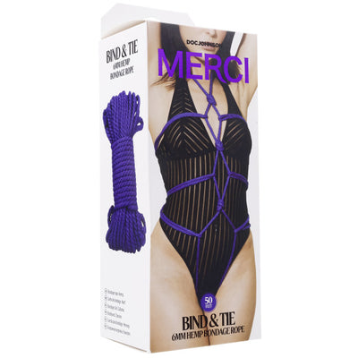 Merci - Bind & Tie - 6mm Hemp Bondage Rope - 50 Feet - Violet (8702033559769)