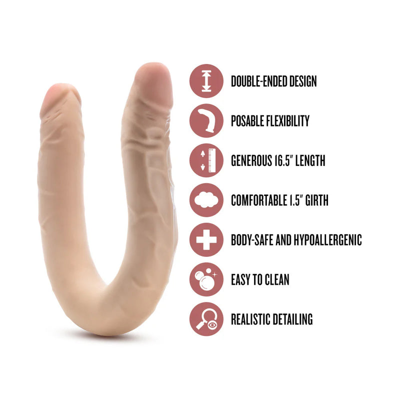 Dr. Skin Plus - 16.5” Posable Double Dong - Beige (9021545578713)