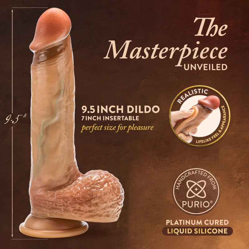 Renaissance - Raphael - 9.5 Inch Sliding Foreskin Dildo with Squeezable Balls - Tan (8906705633497) (8906820845785)