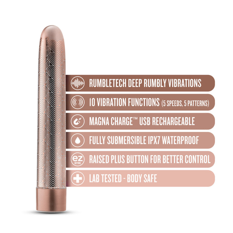 The Collection - Lattice - 7 Inch Rechargeable Vibe - Rose Gold (8420876550361)