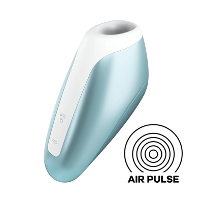 Satisfyer Love Breeze Rechargeable Silicone Clitoral Stimulator - Ice Blue (6110264459461)