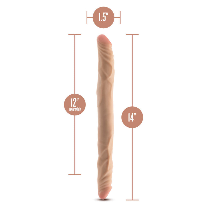 Dr. Skin Plus - 14” Posable Double Dong - Beige (9021548363993)