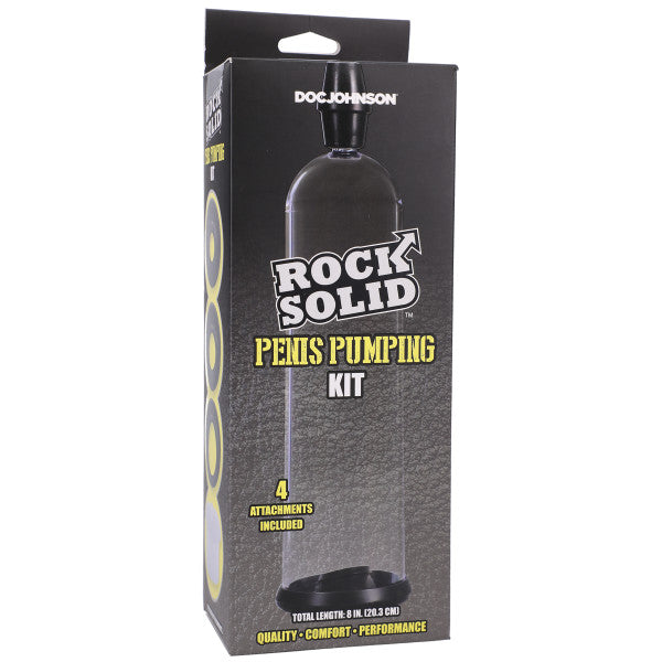 Rock Solid - Penis Pumping Kit - Black/Clear (8236632637657)