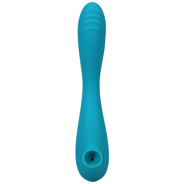 This Product Sucks - Sucking Clitoral Stimulator with Bendable G-Spot Vibrator - Rechargeable - Teal (8236329599193)