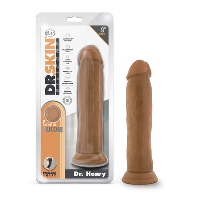 Dr. Skin Silicone - Dr. Henry - 9 Inch Dildo with Suction Cup - Mocha TESTER (7847261339865) (8164980949209)
