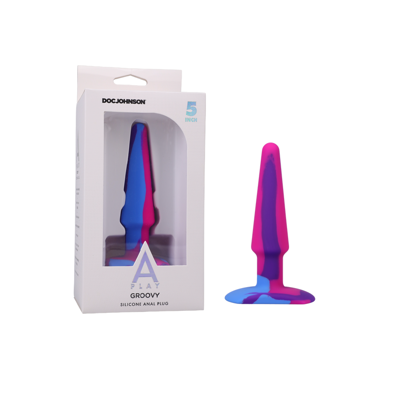 A-Play - Groovy - Silicone Anal Plug - 5 inch - Berry (7847277265113)