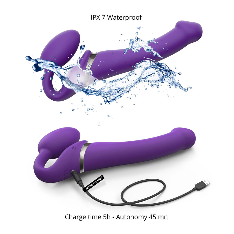 Strap on Me - Vibrating Bendable Strap-On Medium - Purple (8099318825177)