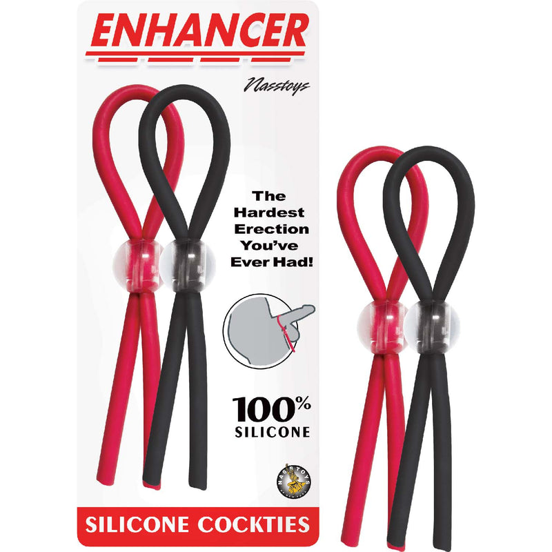 ENHANCER SILICONE COCKTIES-RED & BLACK (7830191833305)