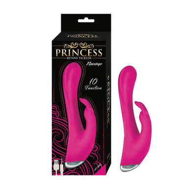 Princess Bunny Tickler Rechargeable Silicone Rabbit Vibrator - Pink (7827518030041)