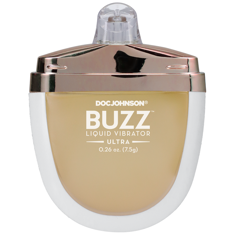 Buzz - Ultra Liquid Vibrator - Intimate Arousal Gel - 0.26 oz. - White, Gold (7626483237081)