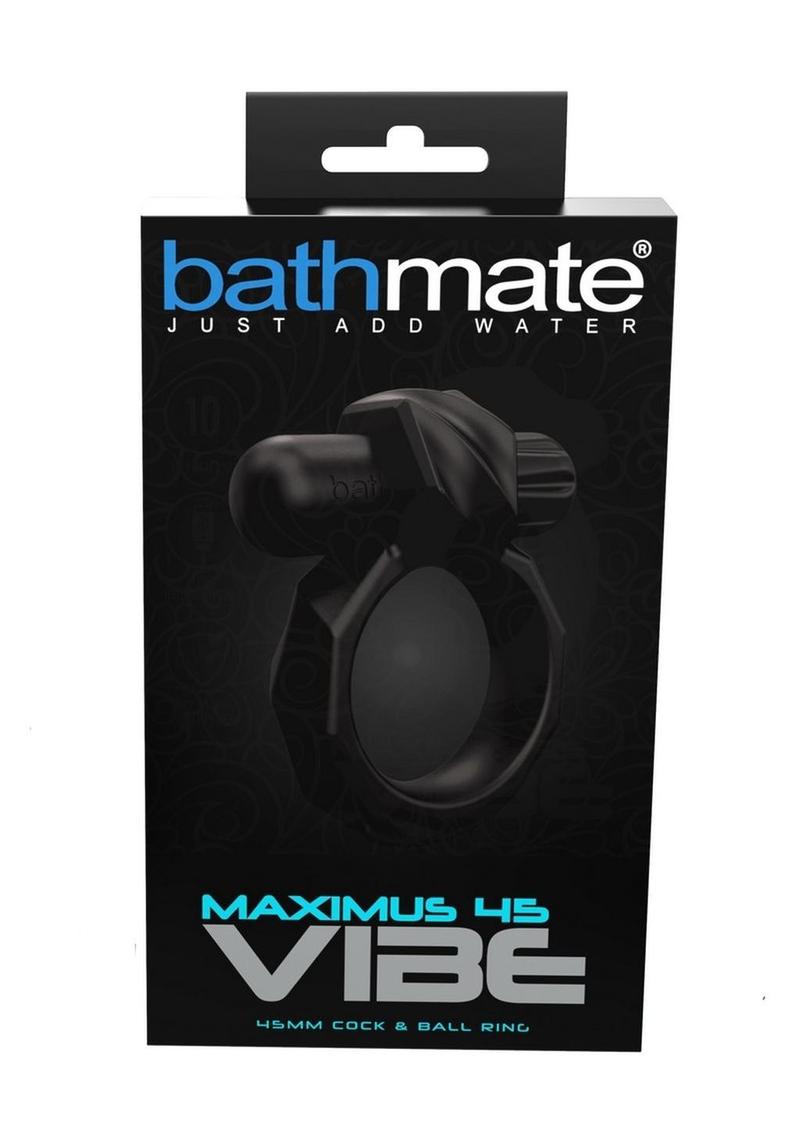 Bathmate Maximus Vibe 45 Rechargeable Silicone Cock Ring - Black (8106942988505) (8127921651929)