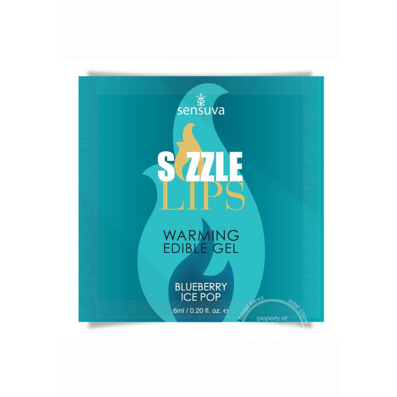 Sizzle Lips Warming Edible Gel Blueberry Ice Pop Foil (7731497992409)