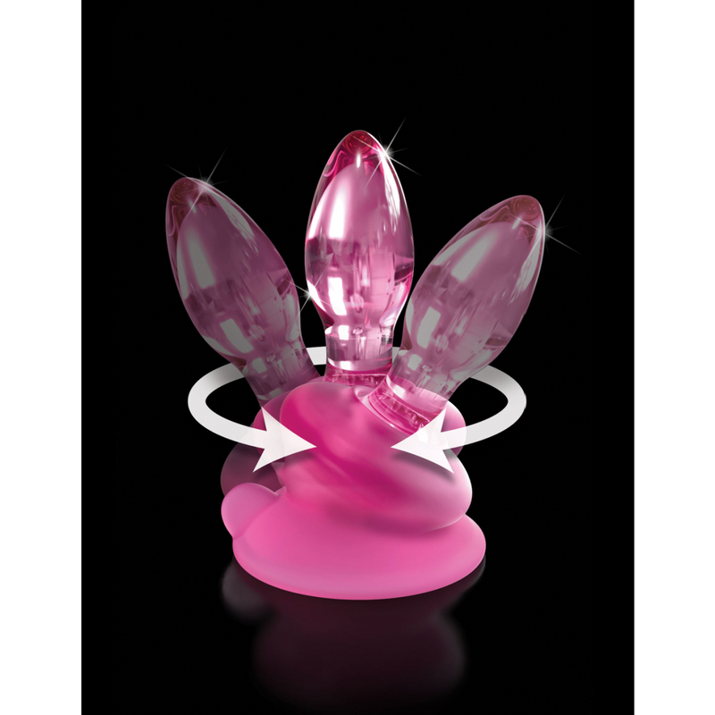 Icicles No. 90 Glass Anal Plug with Bendable Silicone Suction Cup - Pink (7791051735257)