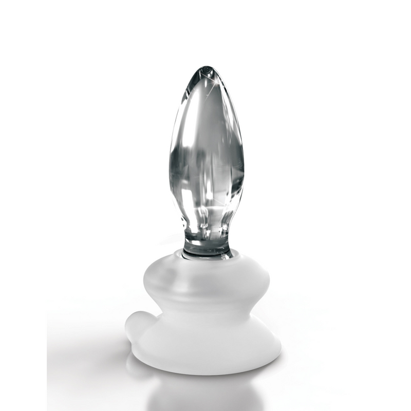 Icicles No. 91 Glass Anal Plug with Bendable Silicone Suction Cup - Clear (7791782068441)