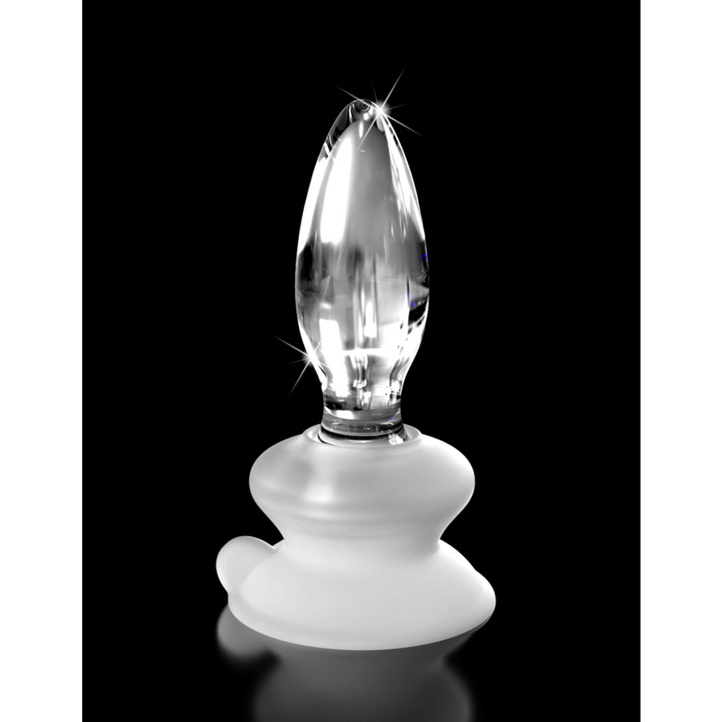 Icicles No. 91 Glass Anal Plug with Bendable Silicone Suction Cup - Clear (7791782068441)