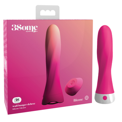 3Some Wall Banger Deluxe Silicone Rechargeable Vibrator with Remote Control - Pink (7791794127065)
