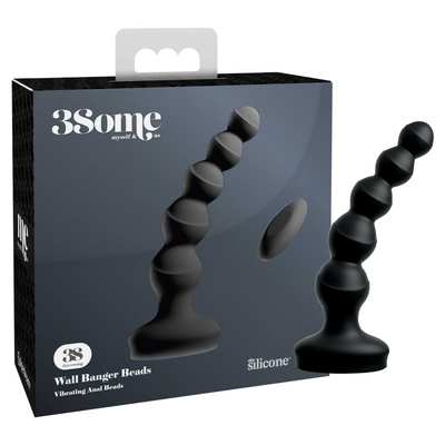 3Some Wall Banger Silicone Rechargeable Remote Control Anal Beads - Black (7791875227865)