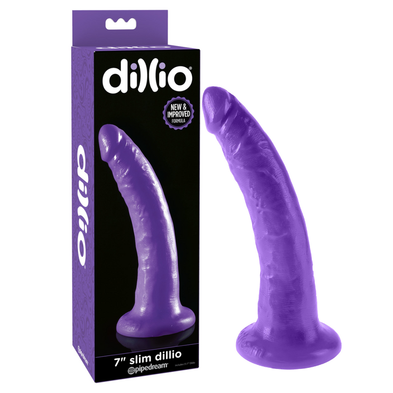 Dillio Realistic Slim Dildo 7in - Purple (7791969730777)
