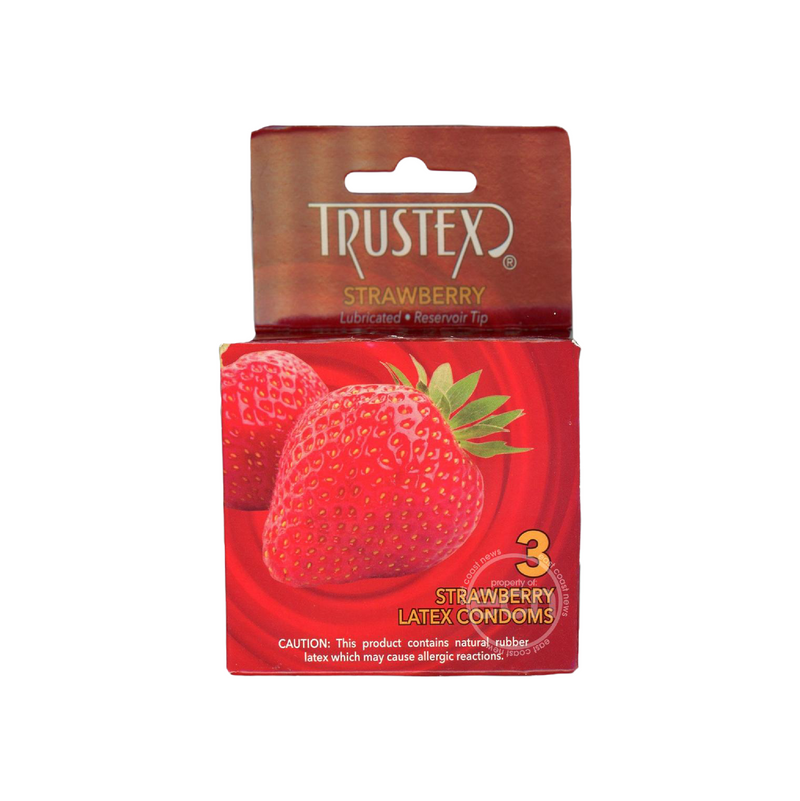 Trustex Lubricated Reservoir Tip Flavored Latex Condom Strawberry (3 Per Box) (6714594164933)
