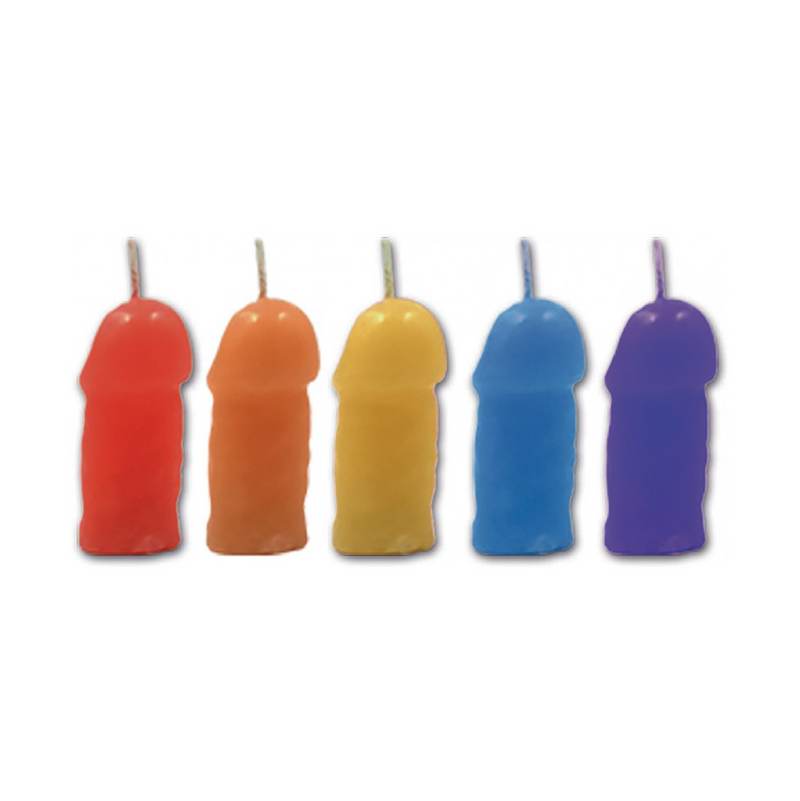 Rainbow Pecker Party Candles Assorted Colors 5 Each Per Pack (6714606977221)