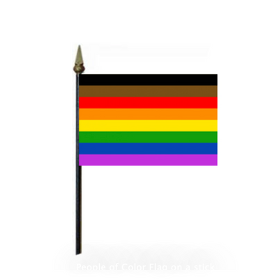 People of Color (POC) 4'' x 6'' Flag on a Stick (6704672768197)