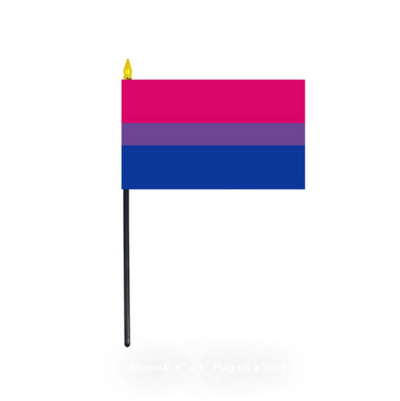 Bisexual 4'' x 6'' Flag on a Stick (6705838063813)