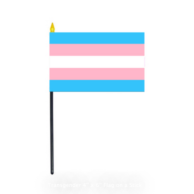 Transgender 4'' x 6'' Flag on a Stick (6705917952197)