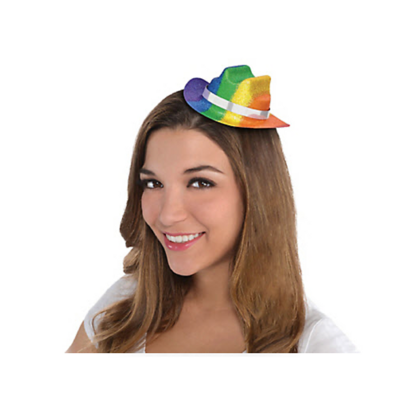 Rainbow Glitter Mini Cowboy Hat (6706084970693)