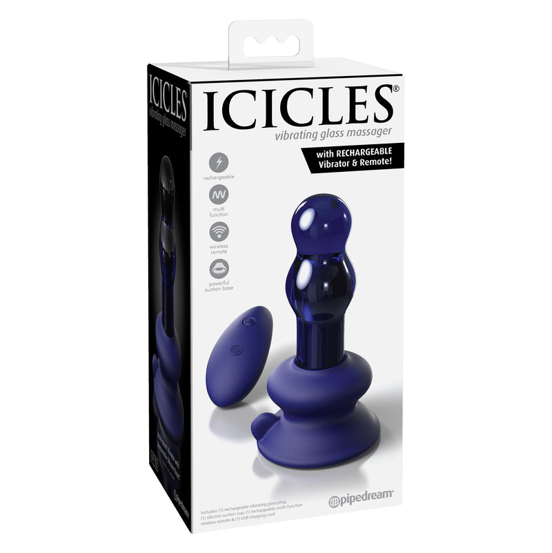 Icicles No.83 With Rechargeable Vibrator & Remote-Blue (6665416212677)