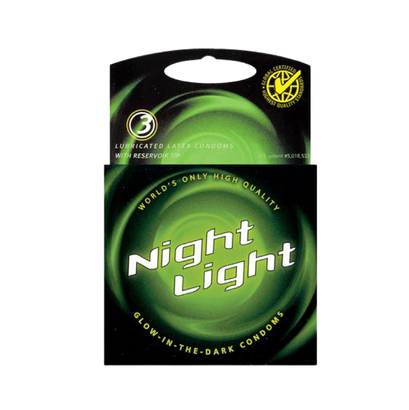 Night Light Glow In The Dark Condoms Lubricated 3 Pack (6960128360645)