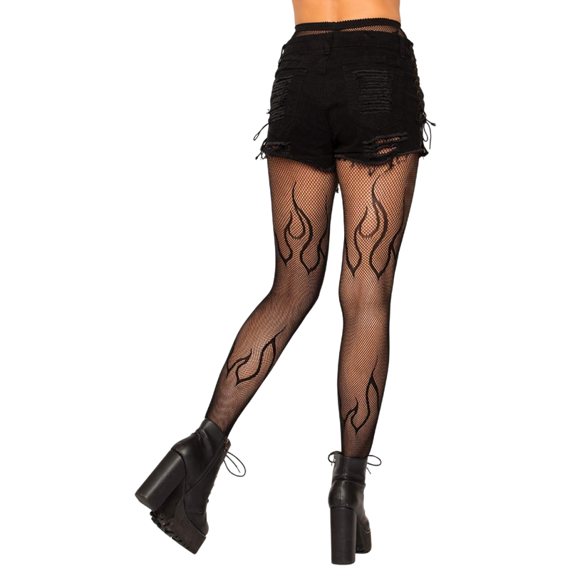 Kelly Flame Fishnet Tights O/S (6937922863301)