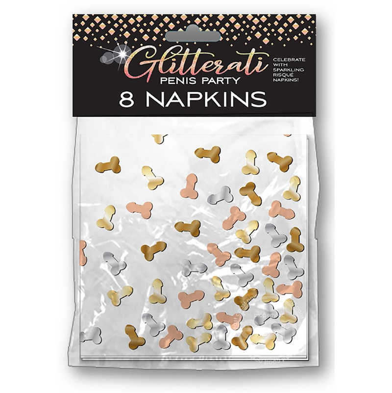 Glitterati Penis Party Napkins (8 Pack) (7477178564825)
