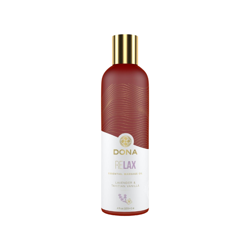 Dona Relax Vegan Massage Oil Lavender & Tahitan Vanilla 4oz (7626553819353)