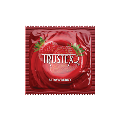 Trustex Lubricated Reservoir Tip Flavored Latex Condom Strawberry UNIT (7883092984025)