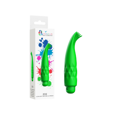 Zoe - ABS Bullet With Silicone Sleeve - 10-Speeds - Green (7902487052505)
