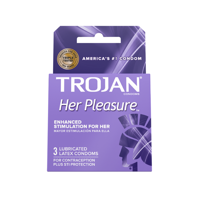 Trojan Condón Her Pleasure , 3 piezas (7911611990233)