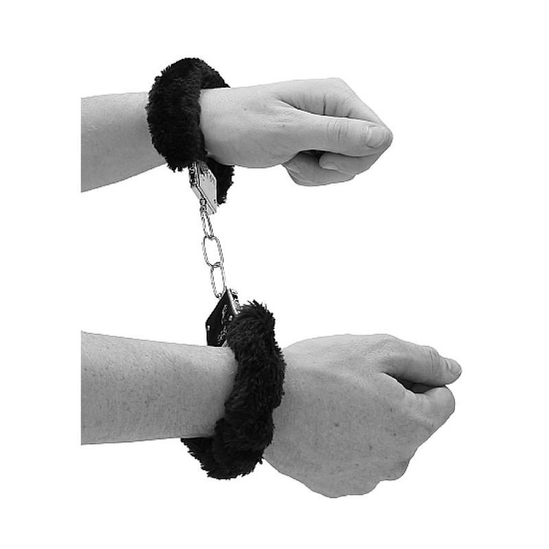 Pleasure Furry Hand Cuffs - With Quick-Release Button (8055349248217)