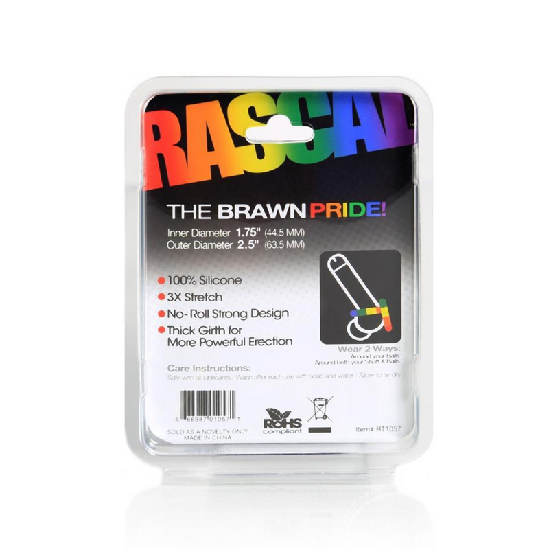 Rascal The Brawn Pride Silicone Cockring Multi-Color 2.5 Inch Diameter (6655268389061)