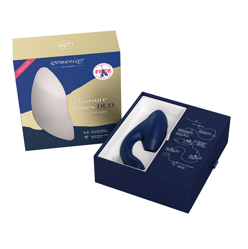 Womanizer Duo Silicone Rechargeable Clitoral and G-Spot Stimulator - Blueberry (6957699203269)