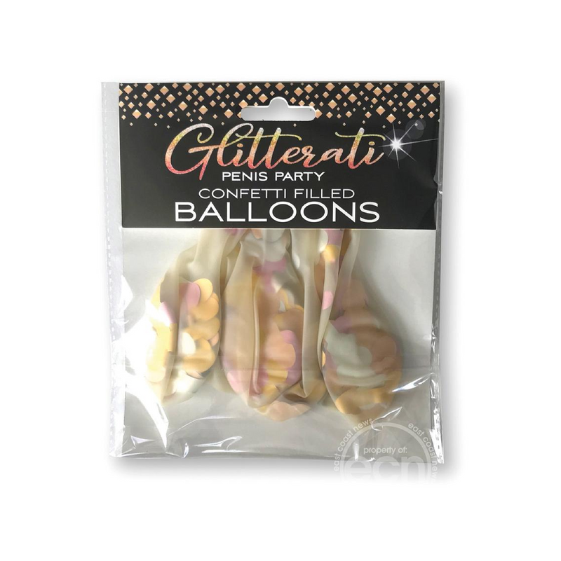 Glitterati Penis Party Confetti Filled Balloons (5 Pack) (7477144912089)