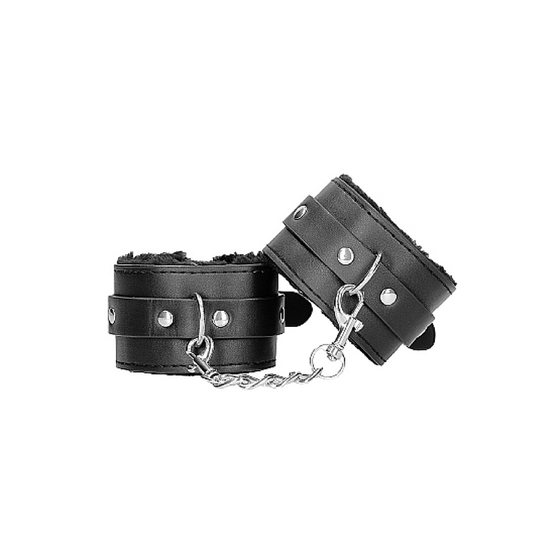 Plush Bonded Leather Hand Cuffs - With Adjustable Straps (8055373136089)
