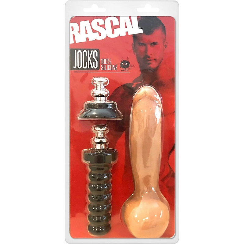 Rascal Jock Adam Silicone Cock Dildo with Silicone Handle or Suction Cup Base 8in - Flesh (8112006660313)
