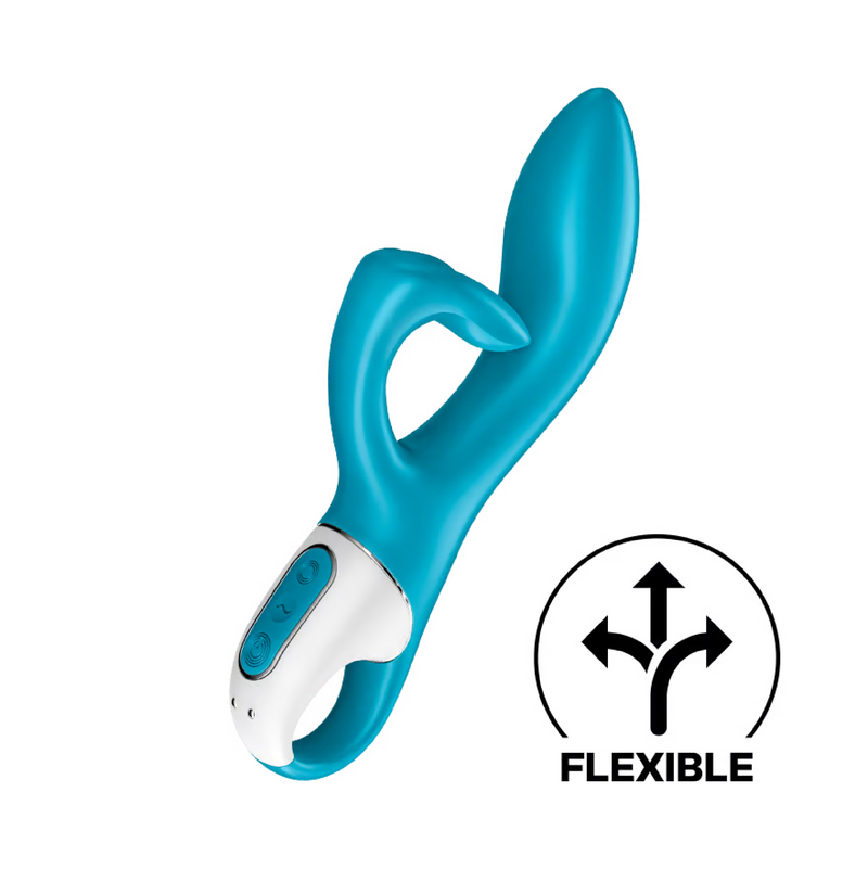 Satisfyer Embrace Me Silicone Rechargeable Vibrator with Clitoral Stimulation - Turquoise (8134243254489)