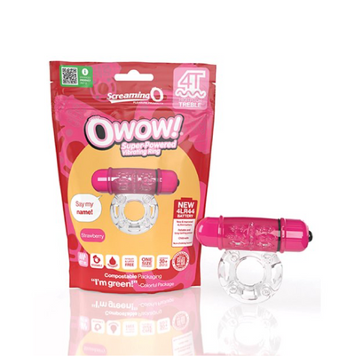 Screaming O 4T O Wow Vibrating Ring - Strawberry (8129858240729)