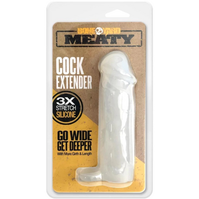 Boneyard Meaty 3X Stretch Silicone Penis Extender 6.5in - Clear (8112039395545)
