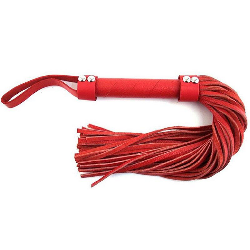 Rouge Short Leather Flogger - Red (8134263013593)