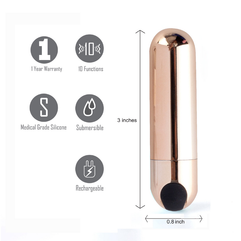 JESSI GOLD USB Rechargeable Super Charged Mini Bullet (8105794306265)