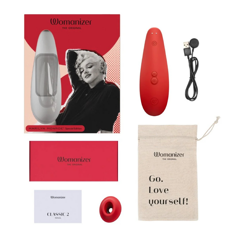 Copy of Womanizer Marilyn Monroe Special Edition Rechargeable Clitoral Stimulator - Vivid Red (8073781149913)